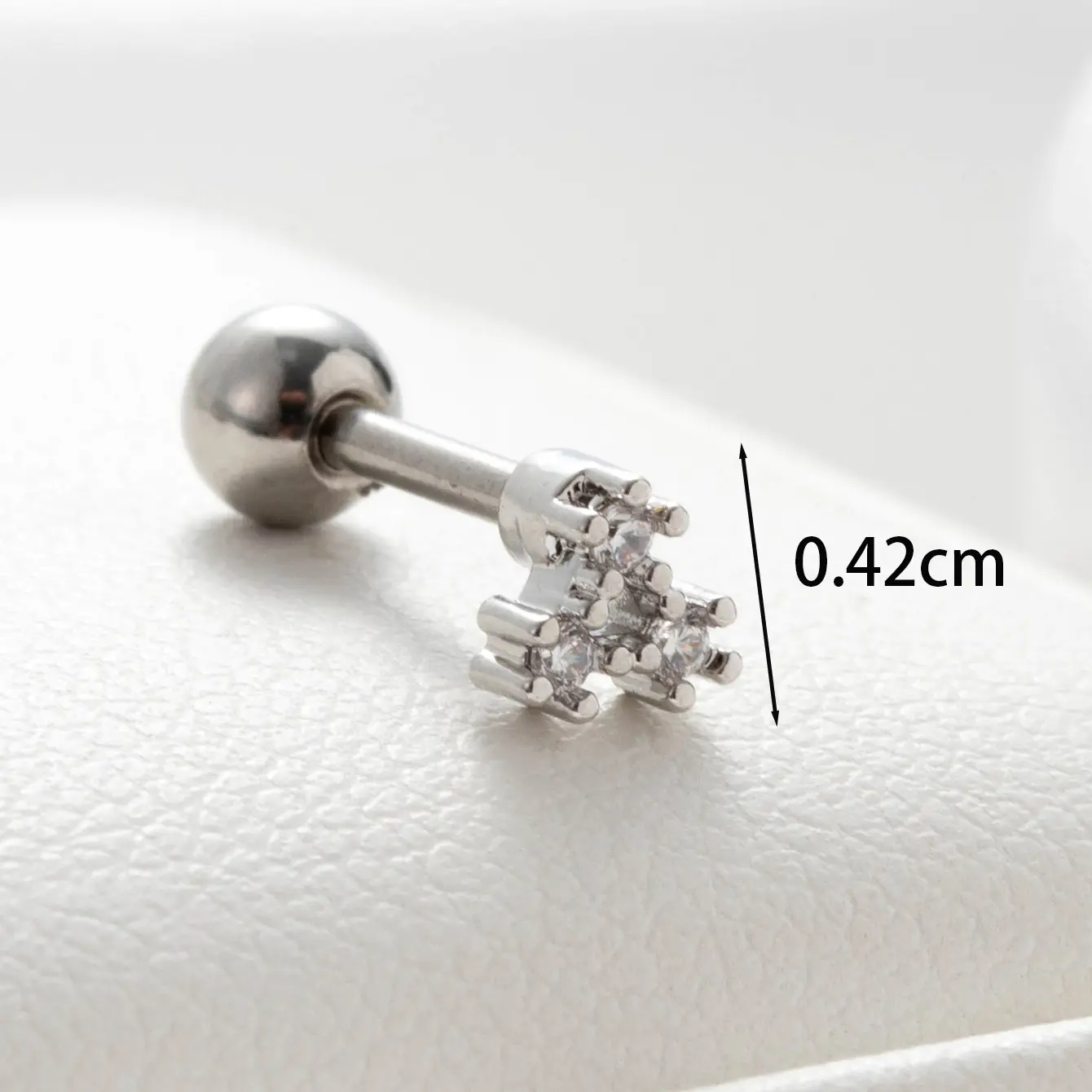 1 Piece Simple Series Titanium Steel   Gold Color Zircon Women's Stud Earrings h5 